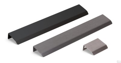Curve 32 edge furniture handle, Brushed Silver