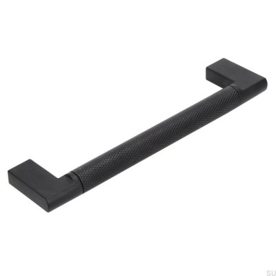 Oblong furniture handle 2457 128 Metal Black Mat