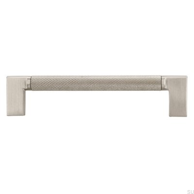 Oblong furniture handle 2457 128 Silver Brushed