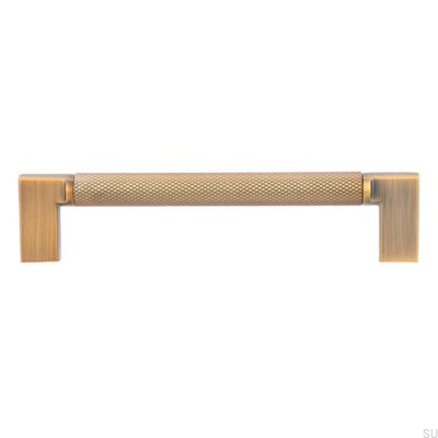 Oblong furniture handle 2457 128 Antique Gold Brushed