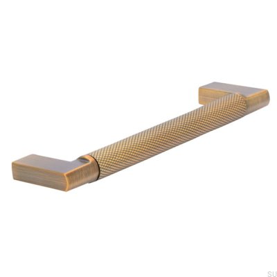 Oblong furniture handle 2457 128 Antique Gold Brushed