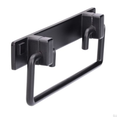 Oblong furniture handle 2458 96 Metal Black Mat