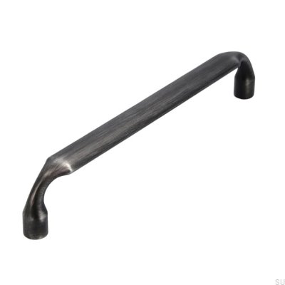 Oblong furniture handle 2442 160 Antique Silver Brushed