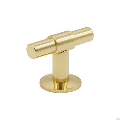 Furniture knob T-Bar Uniform Polished Brass
