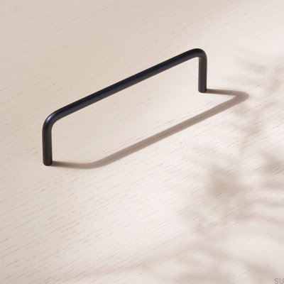 Elongated furniture handle Thread 128 Metal Black