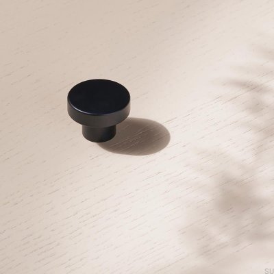 Furniture Knob Circular Metal Black