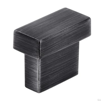 Oblong furniture handle 1595 16 Antique Silver Brushed