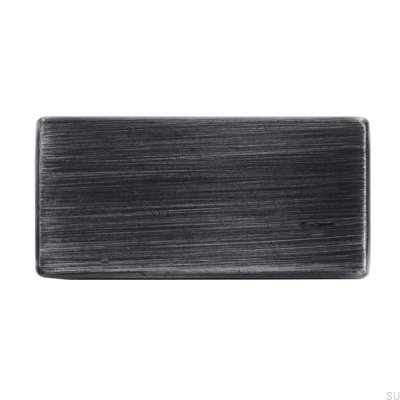 Oblong furniture handle 1595 16 Antique Silver Brushed