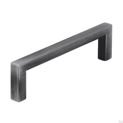 Oblong furniture handle 2108 96 Antique Silver Brushed
