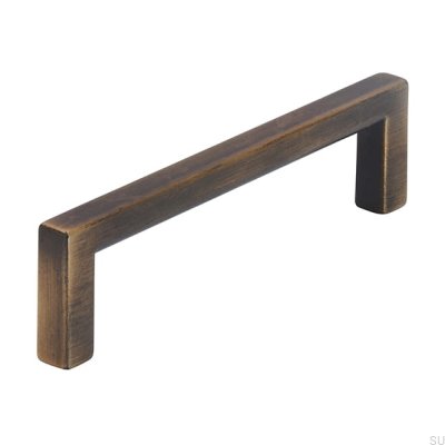 Oblong furniture handle 2108 96 Antique Gold Brushed