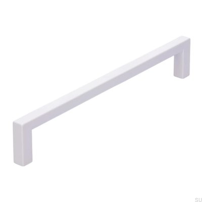 Elongated furniture handle 2108 160 Metal White Matt Lacquered