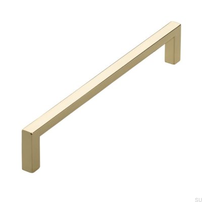 Oblong furniture handle 2108 160 Polished gold