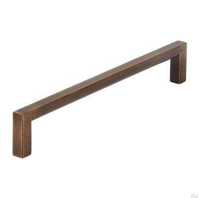 Oblong furniture handle 2108 160 Antique Gold Brushed