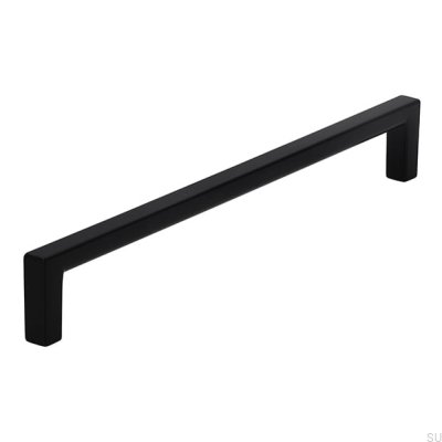 Oblong furniture handle 2108 192 Metal Black Mat