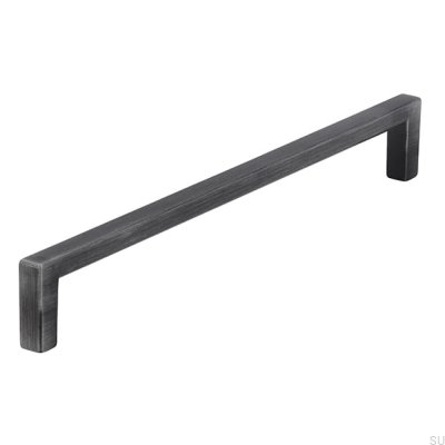 Oblong furniture handle 2108 192 Antique Silver Brushed