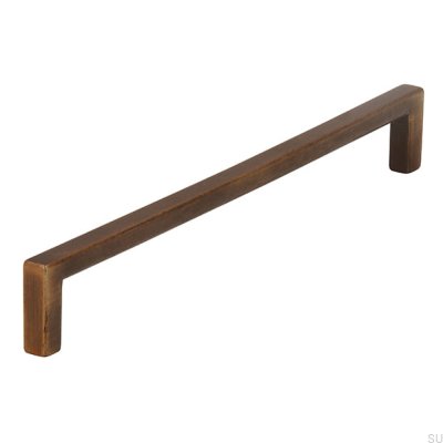 Oblong furniture handle 2108 192 Antique Gold Brushed