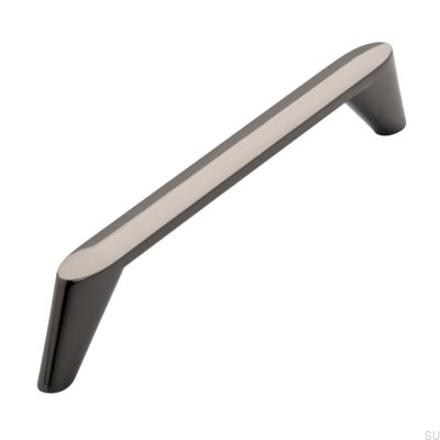 Oblong furniture handle 2413 160 Anthracite Polished