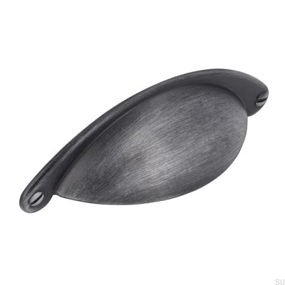 Shell furniture handle 1761 64 Antique Silver Brushed