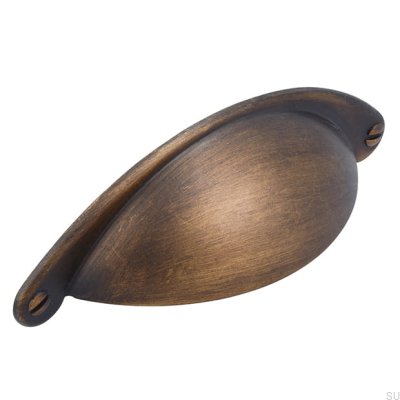 Shell furniture handle 1761 64 Antique Gold Brushed