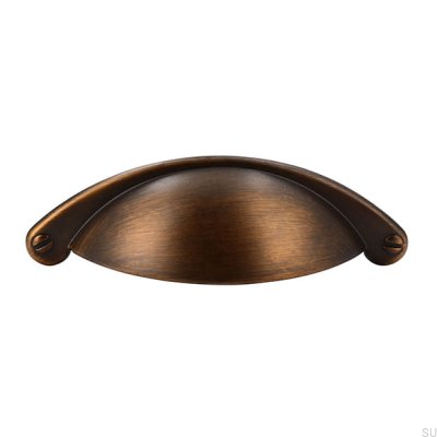 Shell furniture handle 1761 64 Antique Gold Brushed