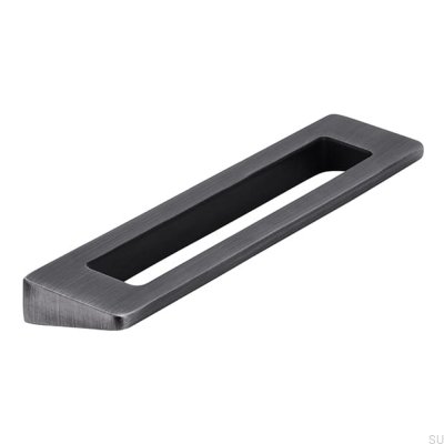 Elongated furniture handle 2394 96 Antique Silver Brushed