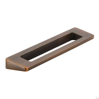 Elongated furniture handle 2394 96 Antique Gold Brushed