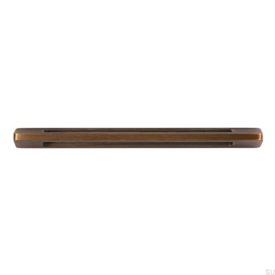 Elongated furniture handle 2394 96 Antique Gold Brushed