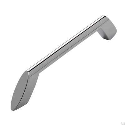 Oblong furniture handle 2415 160 Polished chrome