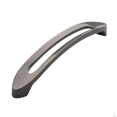 Elongated furniture handle 2374 160 Anthracite Polished