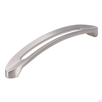 Oblong furniture handle 2374 160 Silver Brushed