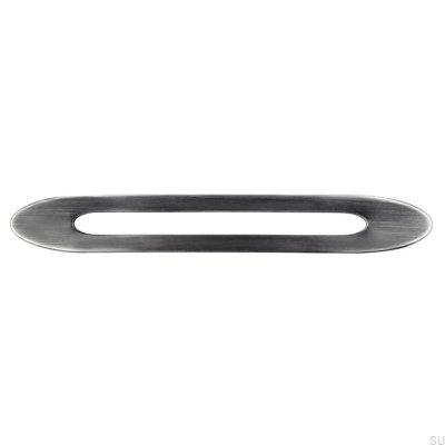 Oblong furniture handle 2374 160 Antique Silver Brushed