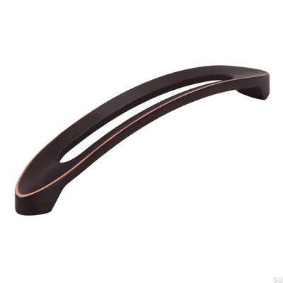 Elongated furniture handle 2374 160 Black Antique Copper
