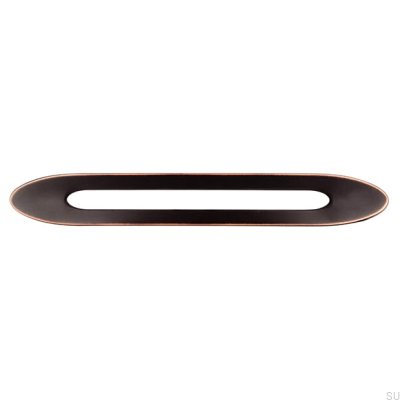 Elongated furniture handle 2374 160 Black Antique Copper