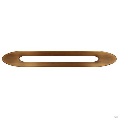 Elongated furniture handle 2374 160 Antique Gold Brushed