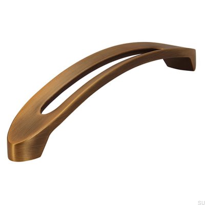 Elongated furniture handle 2374 160 Antique Gold Brushed