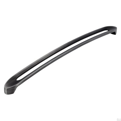 Oblong furniture handle 2374 320 Antique Silver Brushed