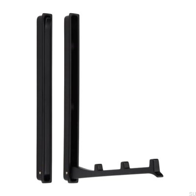 Recessed furniture hanger 2227 64 Metal Black Matt