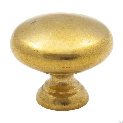 Furniture knob 411 32 Gold Brass Unpolished Unpainted