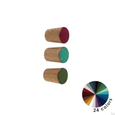 Furniture knob Simple Cone Wooden Enameled Ultramarine Colorless Semi-matte oil