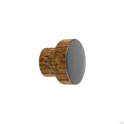 Furniture knob Simple, Wooden, Enameled, Dark Gray, Tinted Oil