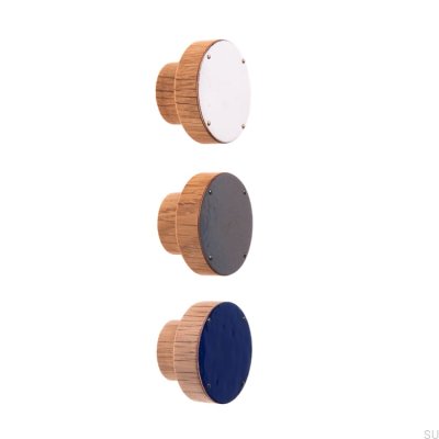 Furniture knob Simple, Wooden, Enameled, Gray-blue, Tinting Oil