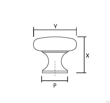 Furniture knob Stamp Black 40 Copper