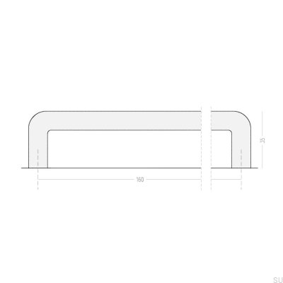 Elongated furniture handle Isa Dot 160 Brushed Brass
