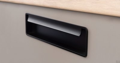 Recessed furniture handle Fold Metal Black Mat