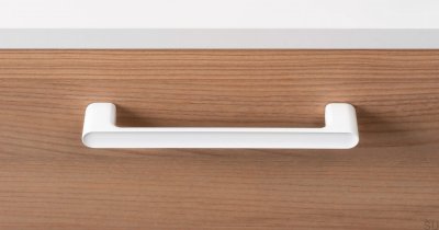 Oblong furniture handle Luv 192 White Mat