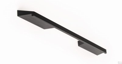 Lengthwise furniture handle Rail 192 Aluminum Black Brushed