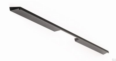 Elongated furniture handle Rail 576 Aluminum Black Brushed