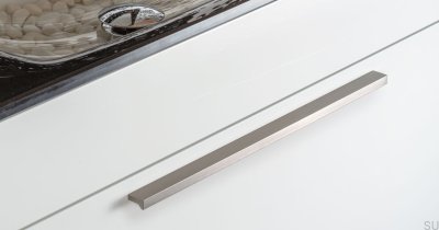 Angle 100 furniture handle, brushed silver