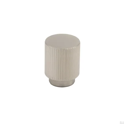 Furniture knob Helix Stripe 38 Silver Metal Brushed