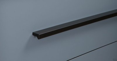 Angle 300 oblong furniture handle Aluminum Black Mat